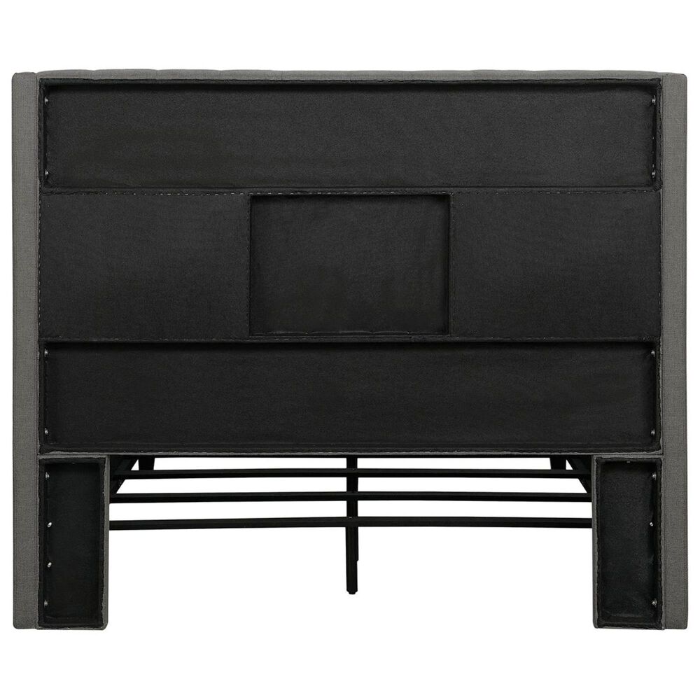 Pacific Landing Benicia King Wingback Upholstered Bed in Gray