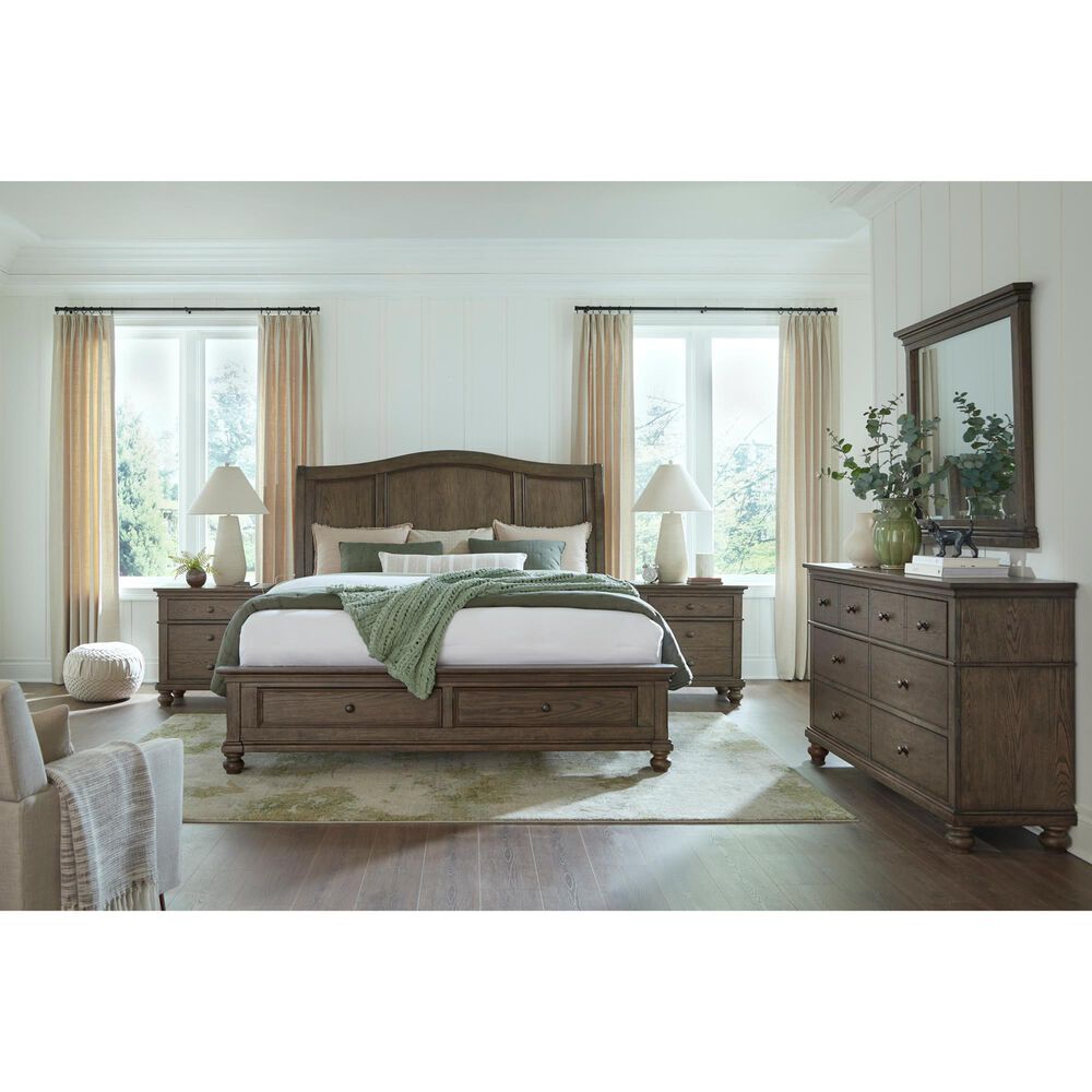 Riva Ridge Oxford 5 Drawer Chest with Clothing Rod in Cocoa, , large