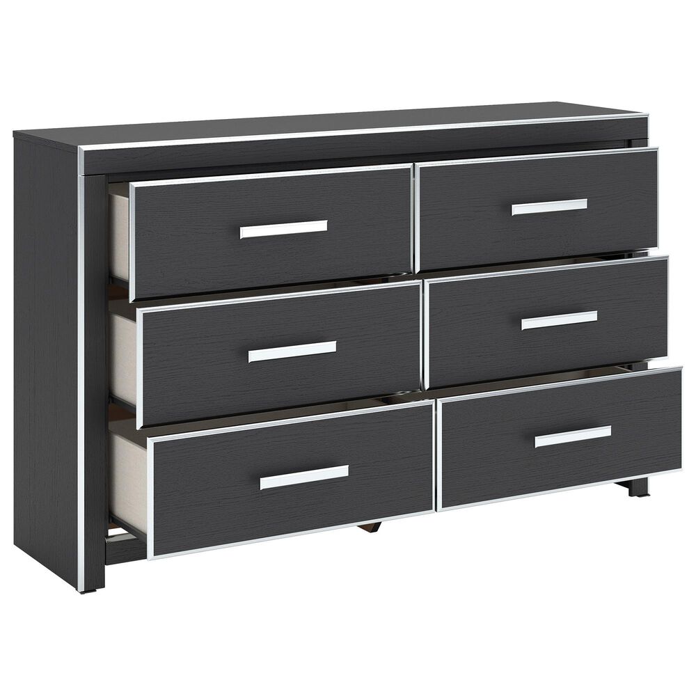 Ashley Zuraleus 6-Drawer Dresser Only in Matte Black and Chrome, , large
