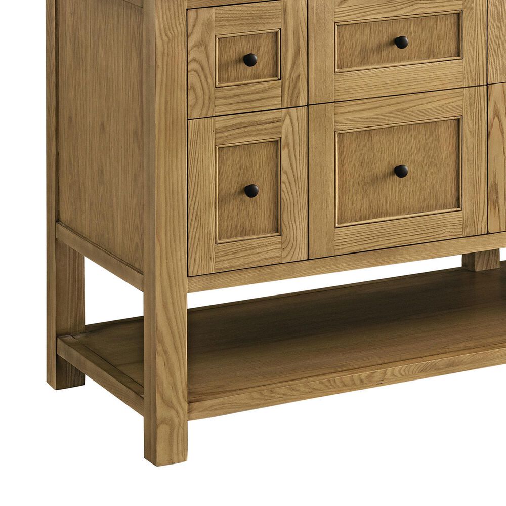 James Martin Breckenridge 48&quot; Single Bathroom Vanity in Light Natural Oak with 3 cm White Zeus Quartz Top and Rectangular Sink, , large