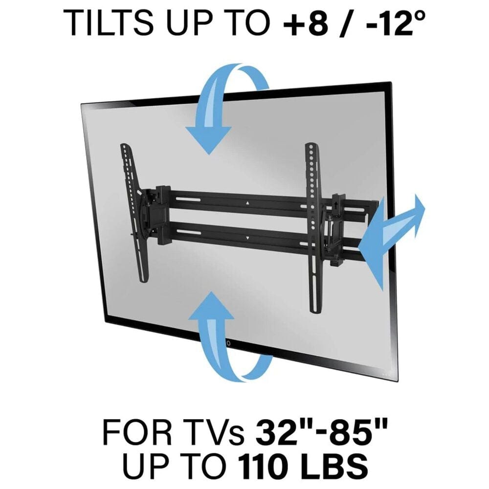 Sanus Extendable Tilting Wall Mount for 32" - 90" TVs in Black, , large