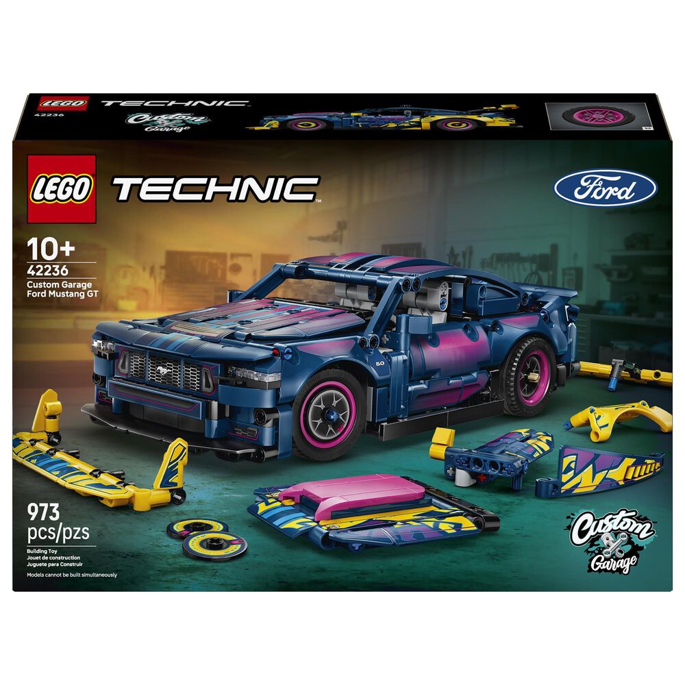 LEGO Technic Custom Garage Ford Mustang GT Car Building Set, , large