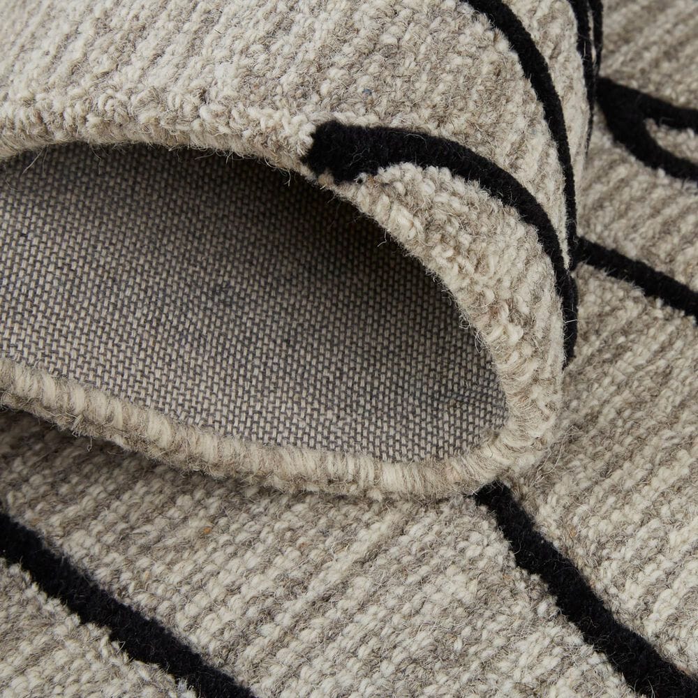 Feizy Enzo 5&#39; x 8&#39; Black and Taupe Area Rug, , large