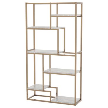 Furniture of America Rush Display Shelf in Champagne, , large