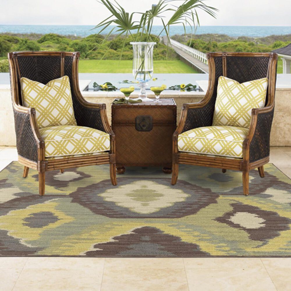 Oriental Weavers Cabana 929N2 5"3" x 7"6" Brown and Blue Area Rug, , large