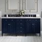 James Martin Vanities Brittany 72" Double Bathroom Vanity in Victory Blue with 3 cm Victorian Silver Quartz Top and Rectangular Sinks, , large