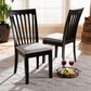 Baxton Studio Minette Side Chair with Grey Cushion in Espresso Brown (Set of 2), , large