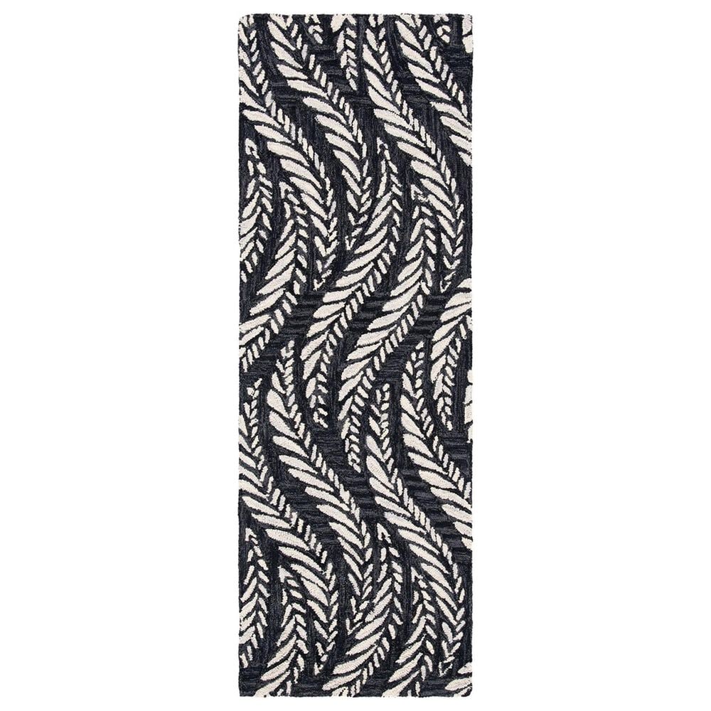 Safavieh Micro-Loop MLP170H 2"3" x 7" Charcoal and Ivory Runner, , large