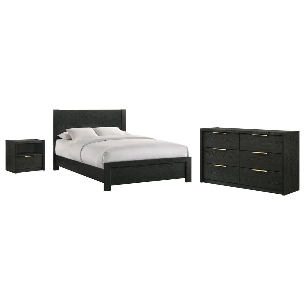 Mayberry Hill South Bend Queen Panel Bed with Dresser and Nightstand in Black, , large