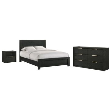 Mayberry Hill South Bend Queen Panel Bed with Dresser and Nightstand in Black, , large