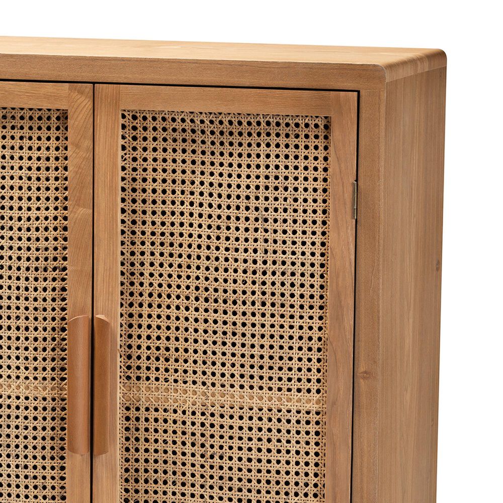 Baxton Studio Alina 2-Door Accent Storage Cabinet in Medium Oak, , large