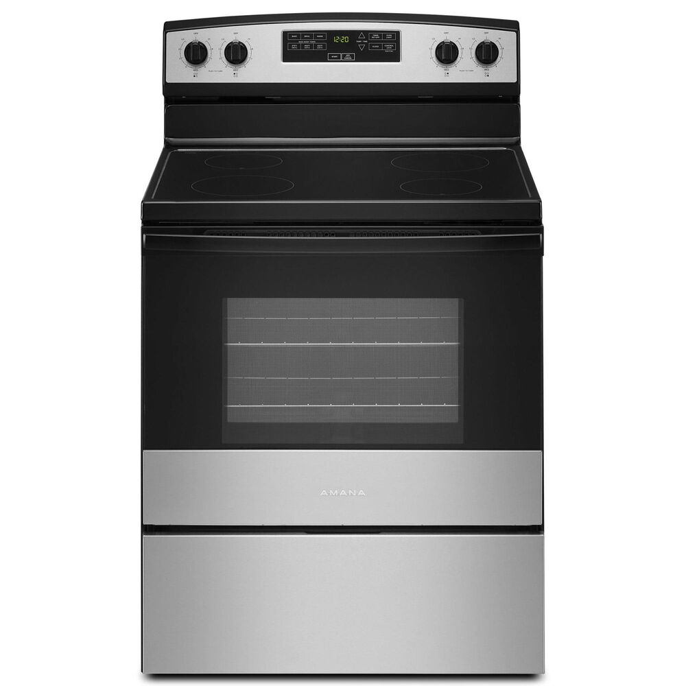 Amana 30&quot; Electric Range with Extra-Large Oven Window &amp; 1.6 Cu. Ft. Over-the-Range Microwave in Stainless Steel , , large