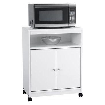 Altra White Stipple Microwave Cart, , large