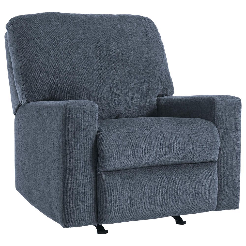 Ashley Rannis Manual Rocker Recliner in Navy, , large