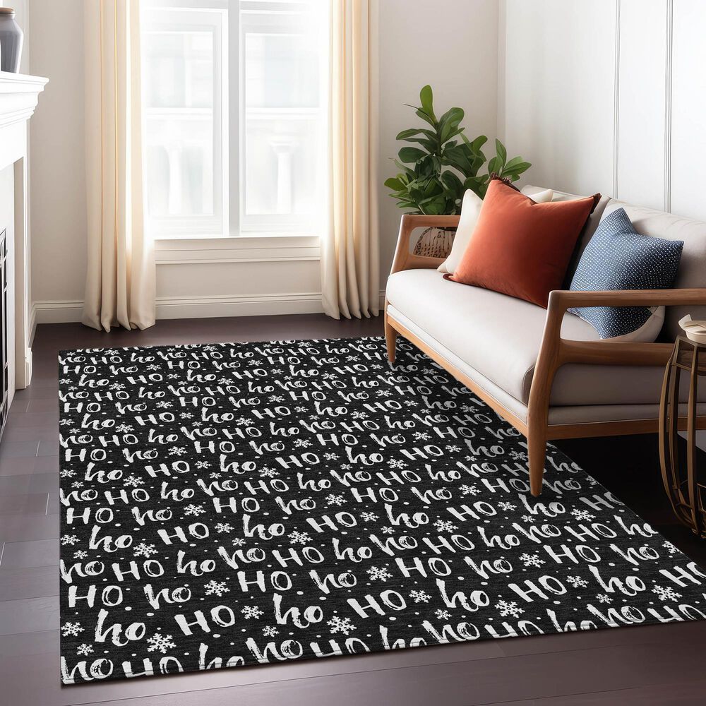 Dalyn Rug Company Wonderland WN22 5&#39; x 7&#39;6&quot; Black Indoor/Outdoor Area Rug, , large