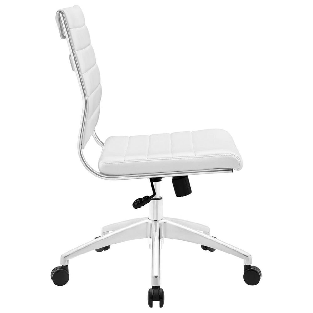 Modway Jive Armless Mid Back Office Chair in White, , large