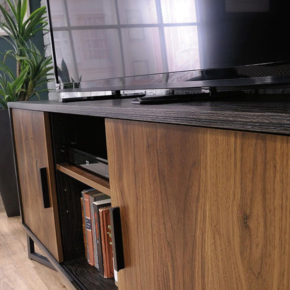 Sauder Canton Lane 54&quot; TV Credenza in Brew Oak, Grand Walnut and Black, , large
