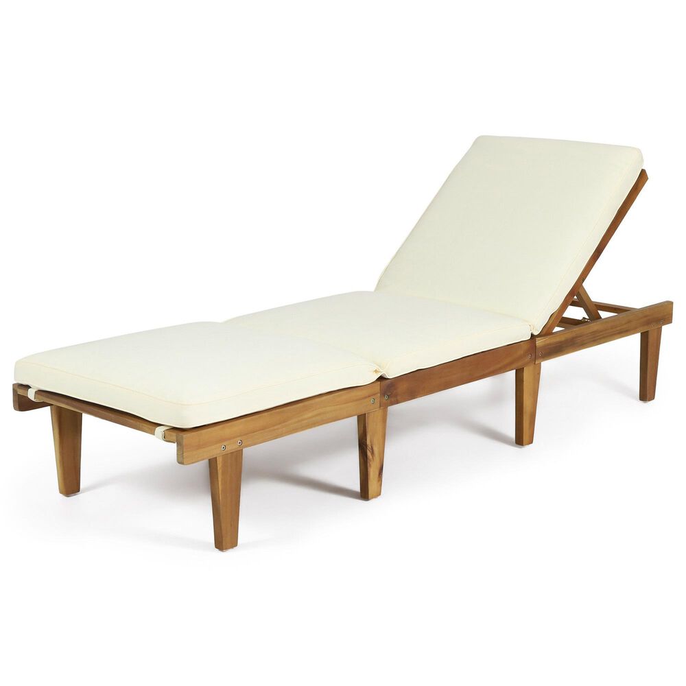 Noble House Ariana Patio Chaise Lounge in Teak Brown, , large