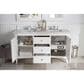 James Martin Vanities Palisades 60" Double Bathroom Vanity in Bright White with 3 cm Arctic Fall Solid Surface Top and Rectangular Sinks, , large
