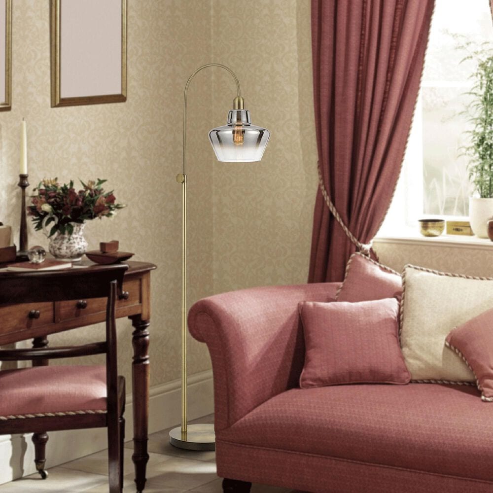 Cal Lighting Duxbury Floor Lamp in Antique Brass, , large