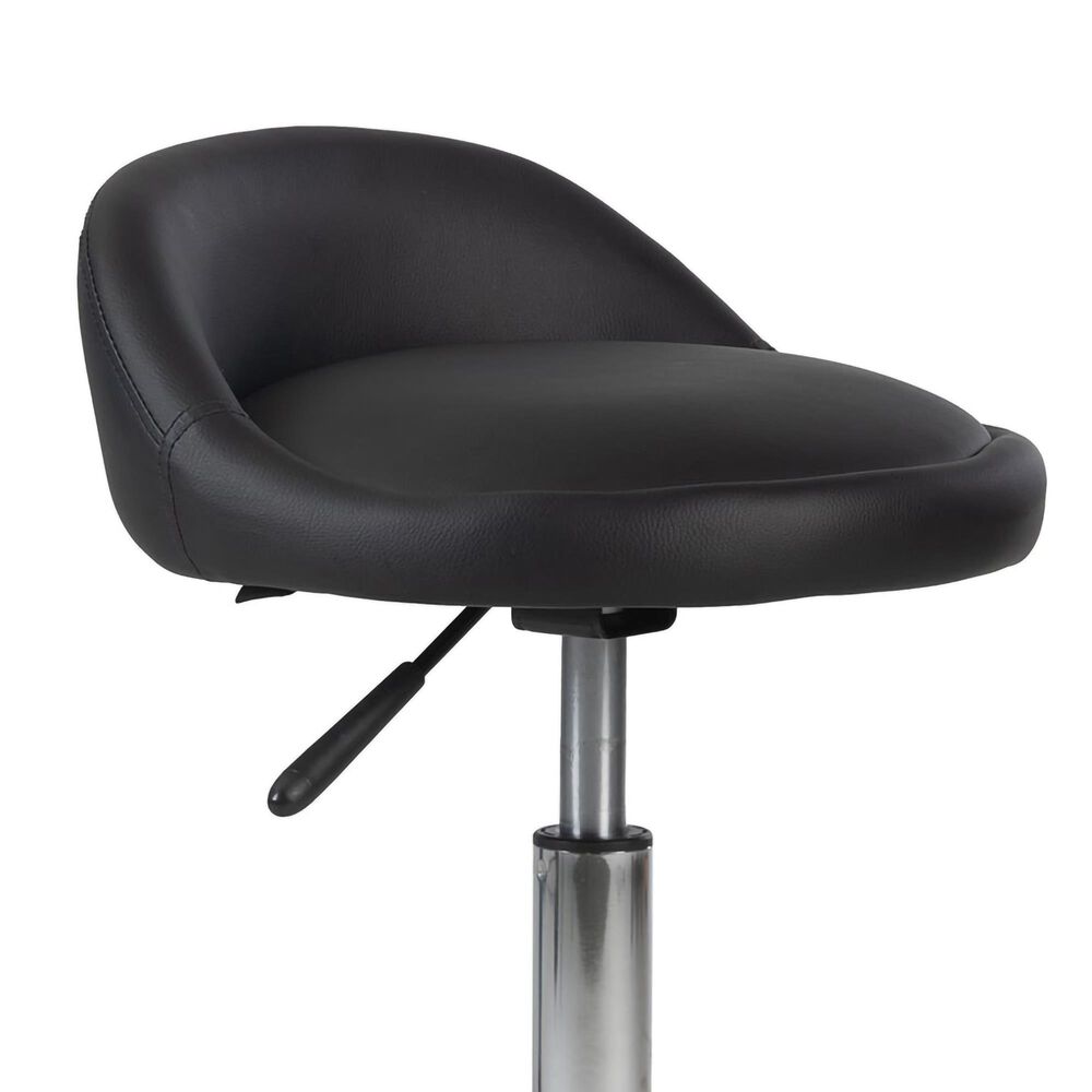 Impressions Vanity Shauna Swivel Vanity Stool with Black Cushion in Silver, , large