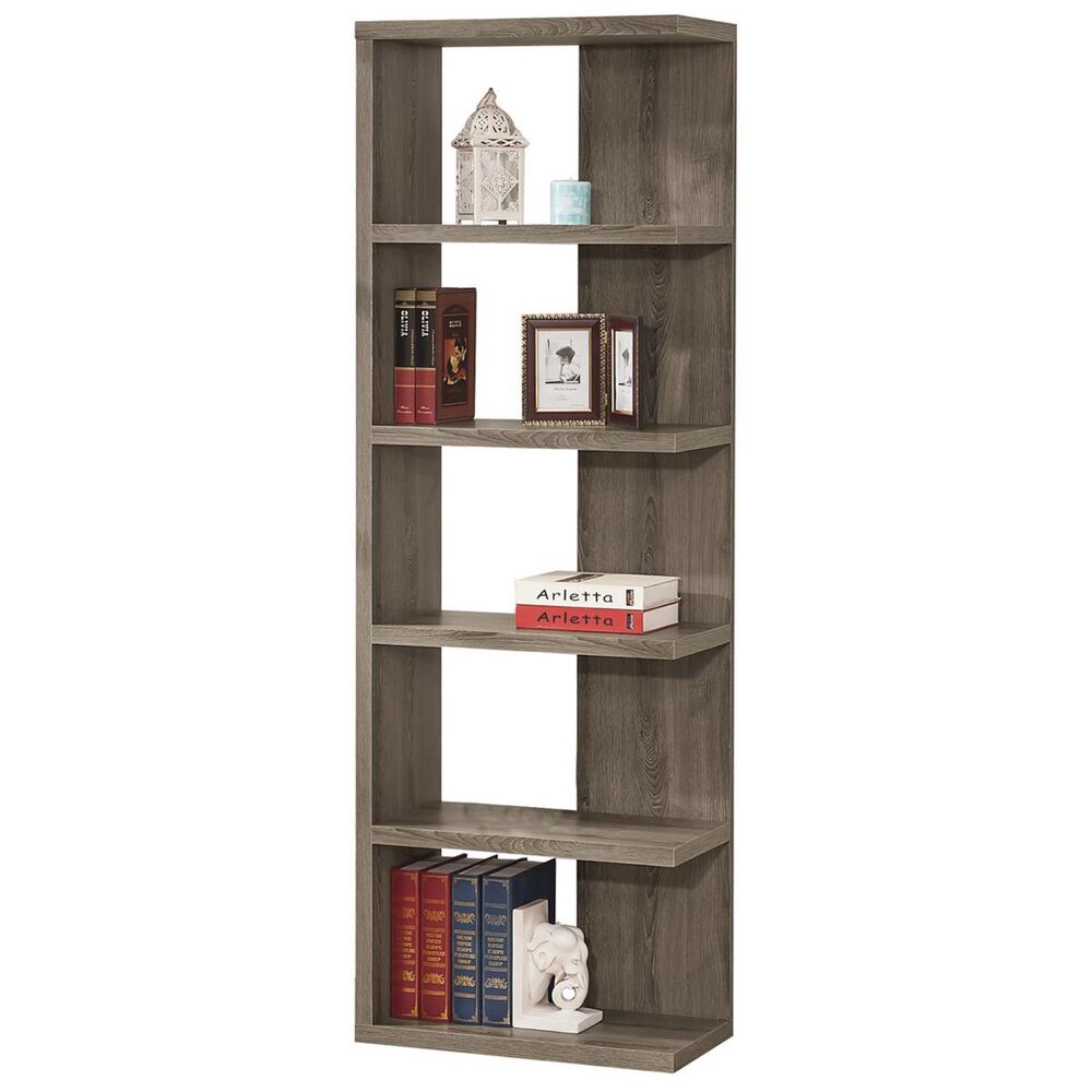 Pacific Landing 5-Shelf Bookcase in Dark Grey, , large