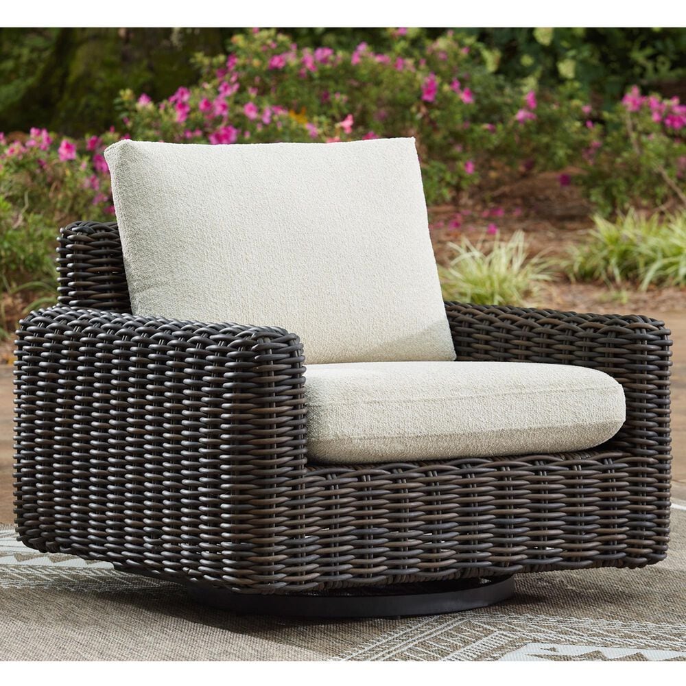 Ashley Kimora Swivel Glider Lounge Chair in Beige, , large