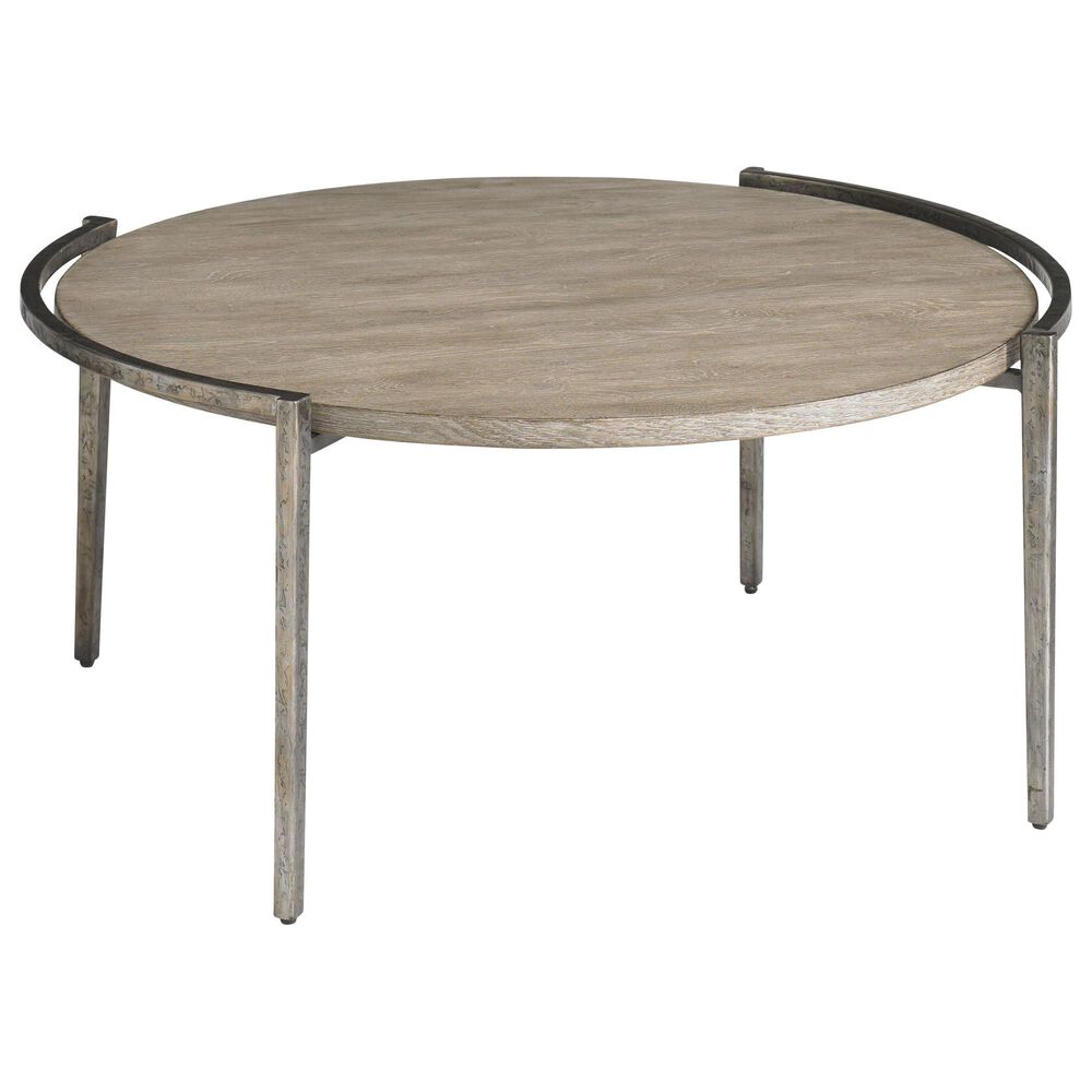 Bassett Chelsea Pier Round Cocktail Table in Brushed Oak, , large