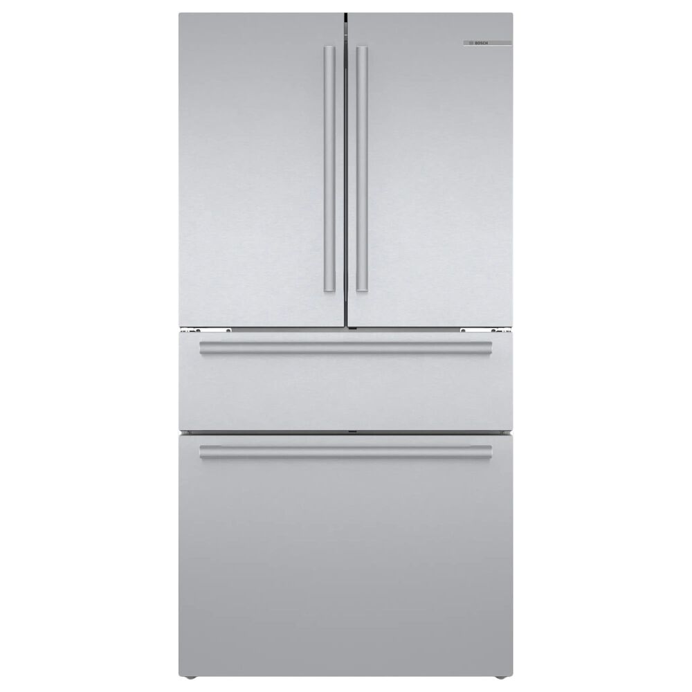 Bosch 2-Piece Kitchen Package with 20.5 Cu. Ft. 4-Door French Door Refrigerator and Pocket Handle Dishwasher in Stainless Steel, , large