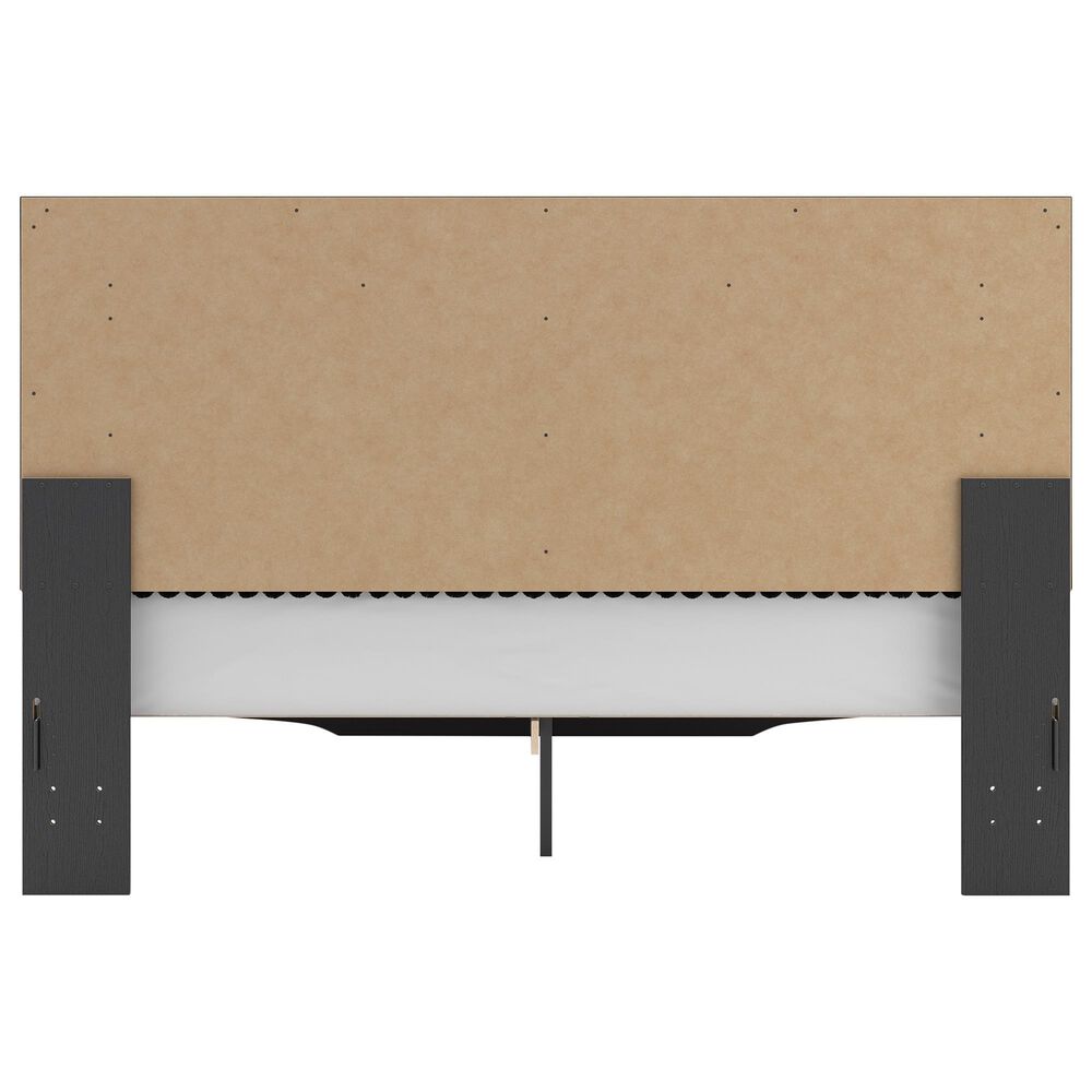 Ashley Zuraleus King Upholstered Storage Bed in Matte Black and Chrome, , large