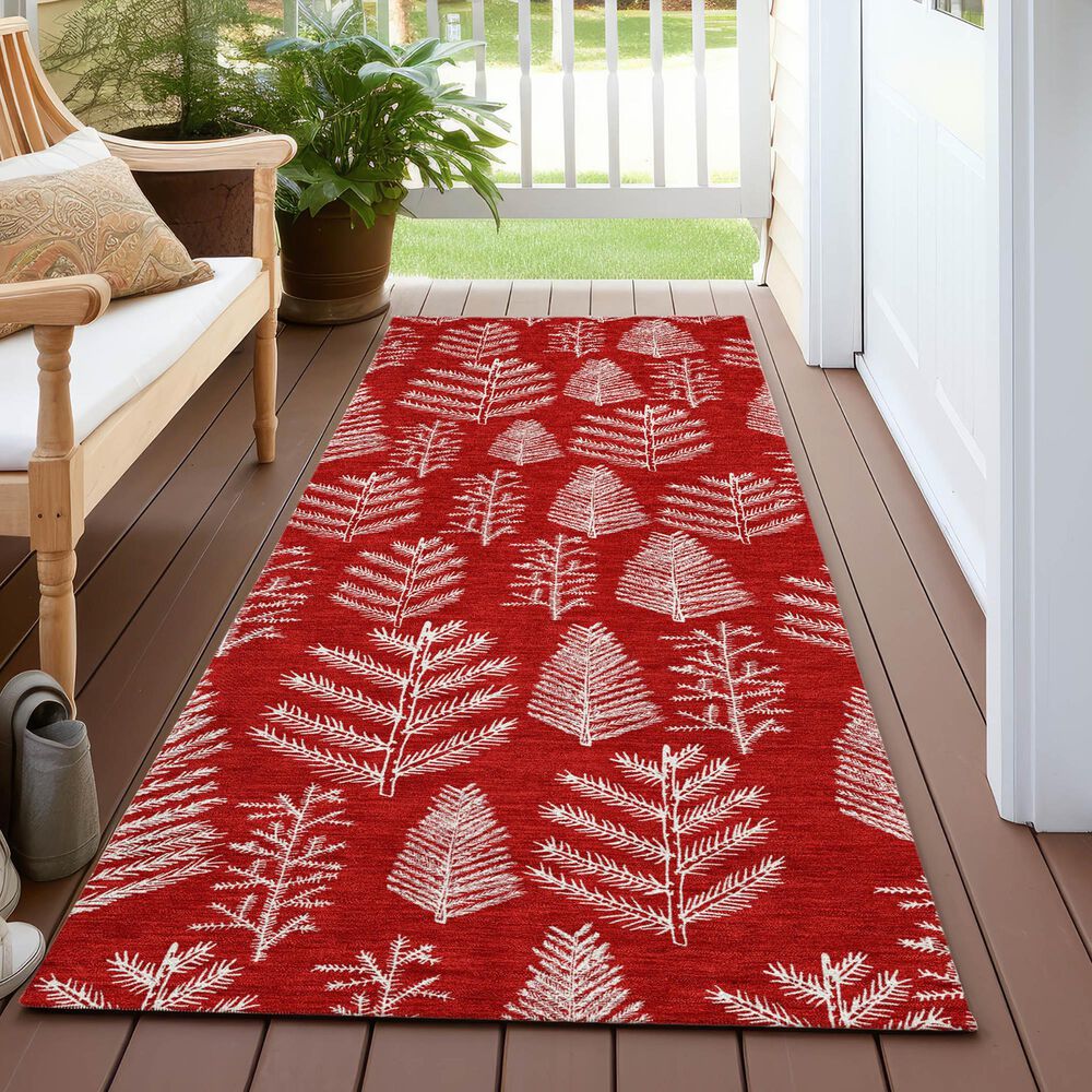 Dalyn Rug Company Wonderland WN21 2&#39;3&quot; x 7&#39;6&quot; Red Indoor/Outdoor Runner, , large