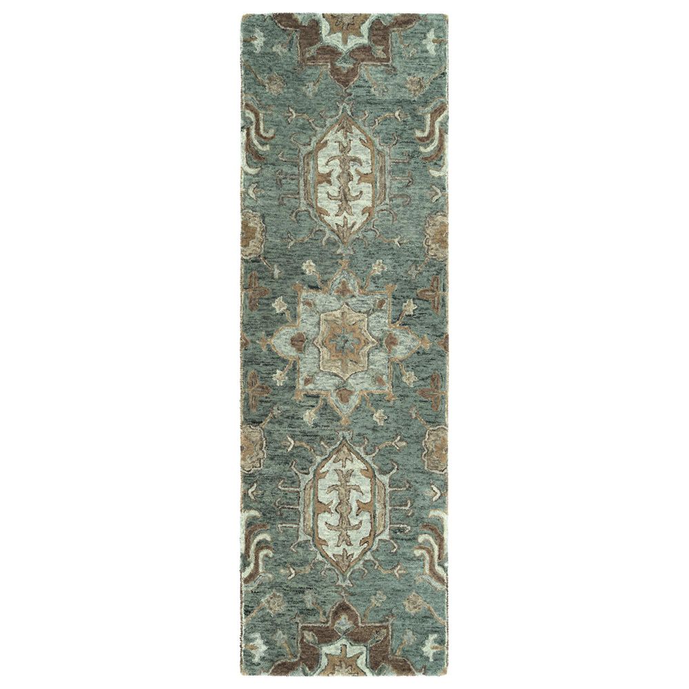 Kaleen Rugs Chancellor 2"6" x 8" Pewter Green, Brown, Taupe, Gold and Spa Runner, , large