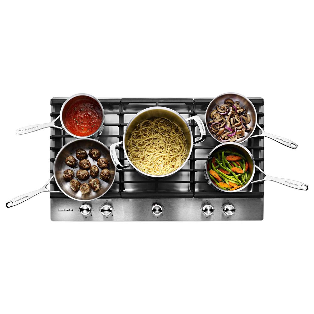 KitchenAid 2-Piece Kitchen Package with Black Ore 30" Smart Combination Wall Oven and Stainless Steel 30" Gas Cooktop, , large