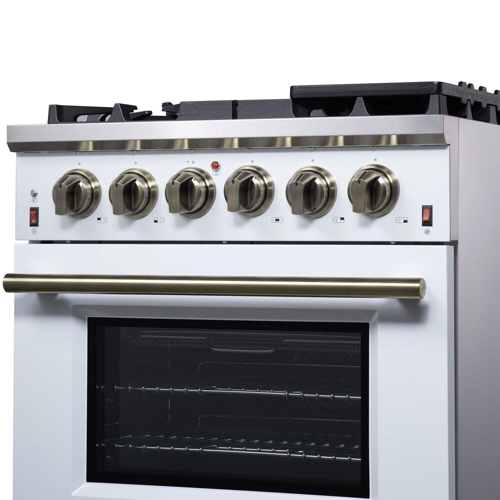 Forno Massimo 30" Freestanding Gas Range in White, , large