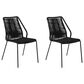 Blue River Clip Outdoor Dining Chair with Black Rop in Black (Set of 2), , large