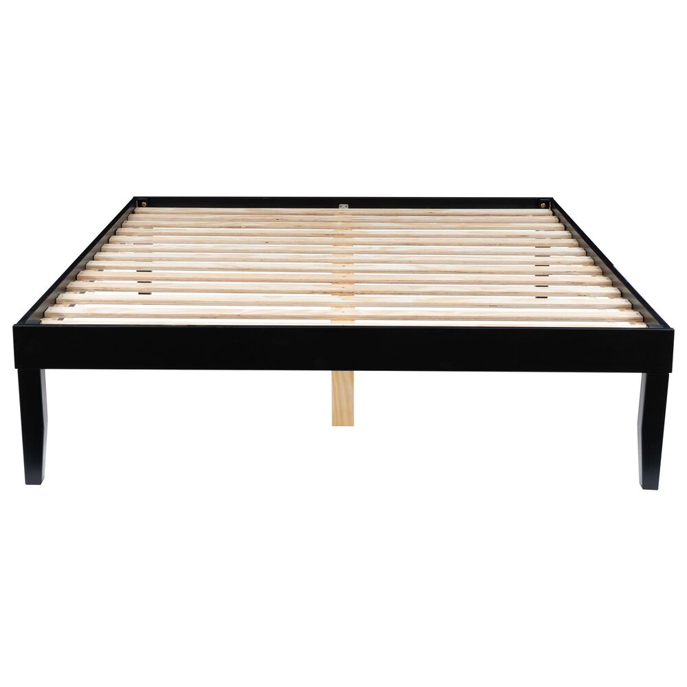 Linon Home Decor Polly Queen Platform Bed in Bold Black, , large