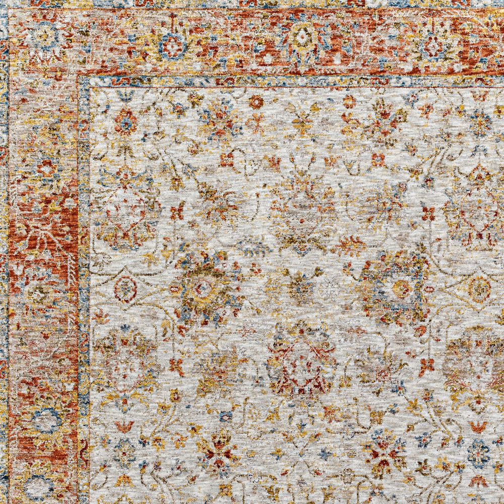 Surya Mona Lisa 5&#39;3&quot; Round Light Sage, Tan, Mustard, Brick Red, Burgundy, Olive and Dark Blue Area Rug, , large