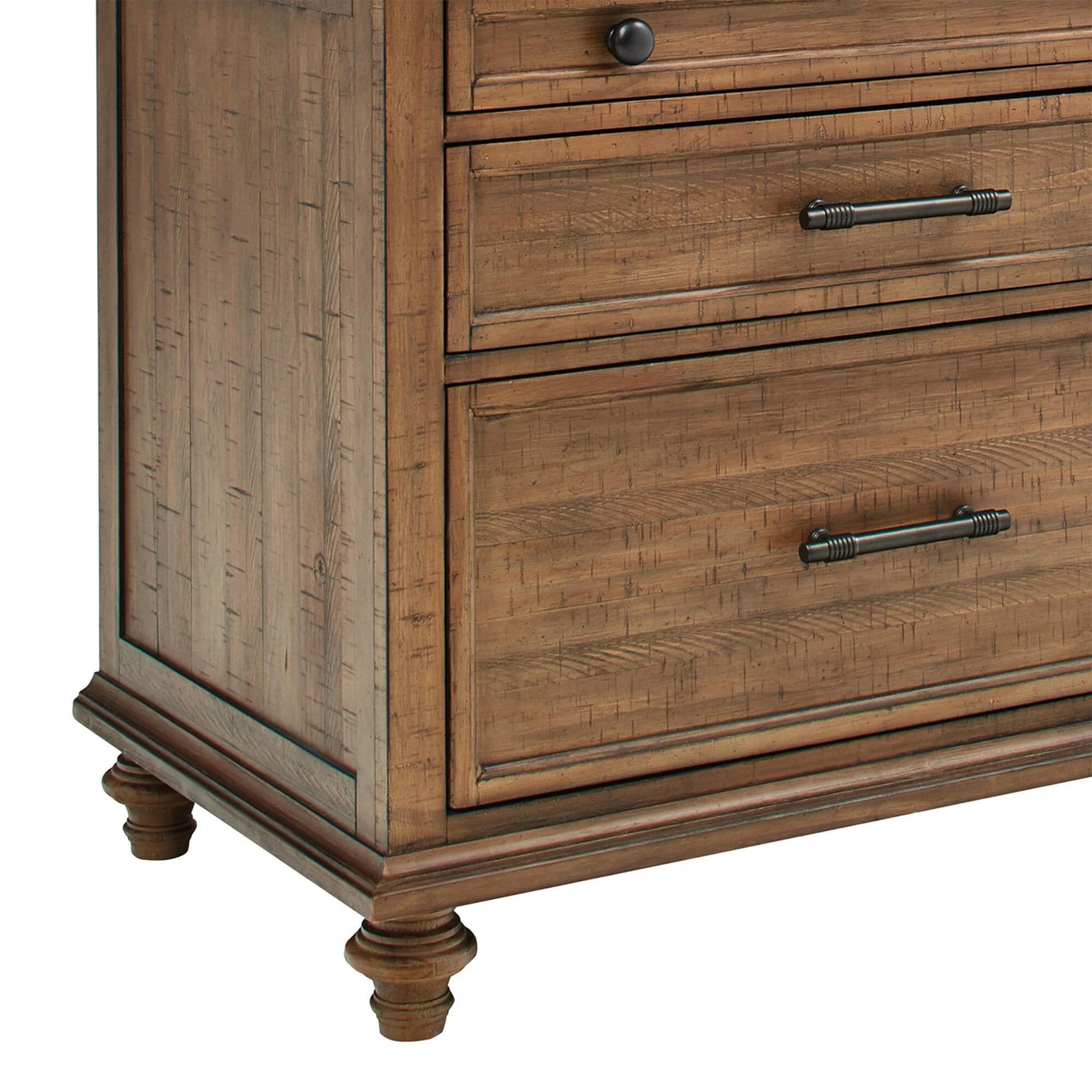 Riva Ridge Hensley 3-Drawer Workstation Combo File in Honey