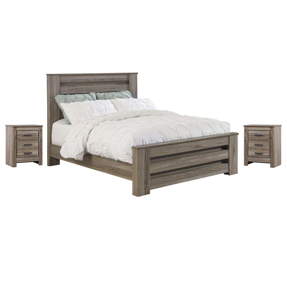 Ashley Zelen 3-Piece Queen Bedroom Set in Warm Gray, , large