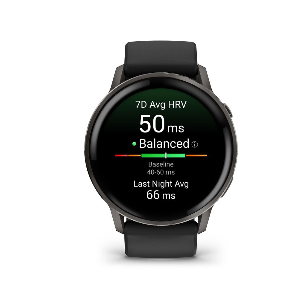 Garmin Venu 4  45 mm Slate with Black Silicone Band, , large
