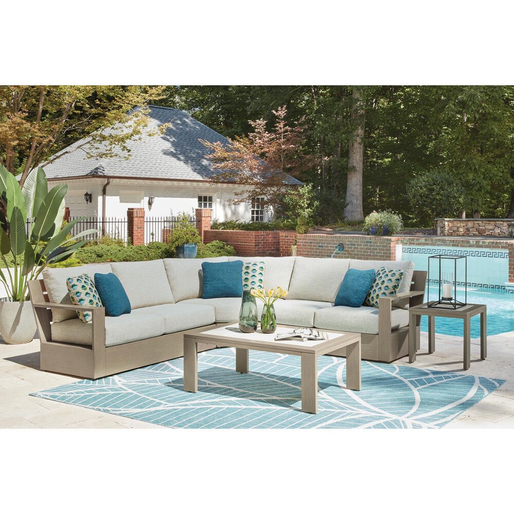 Ashley Kimpton Isle Patio Rectangular Coffee Table in Brown, , large