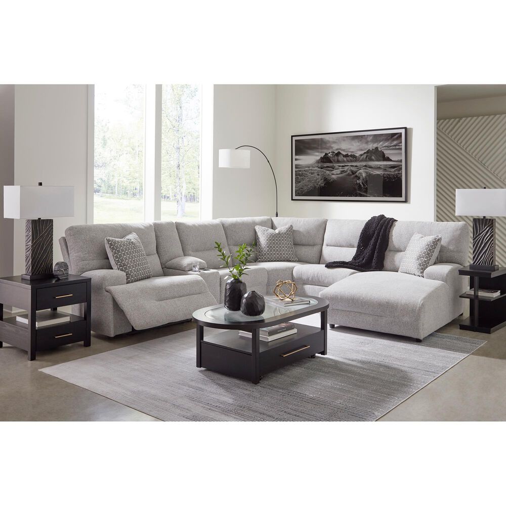 Ashley Acklen Place 6-Piece Power Right Facing Reclining Sectional with Chaise in Pewter, , large