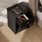 HOMLUX 1-Drawer Modern Nightstand with Knob Handle in Black Oak, , large