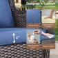 Sunwell Garden Patio Chair with Brown Frame in Navy (Set of 2), , large