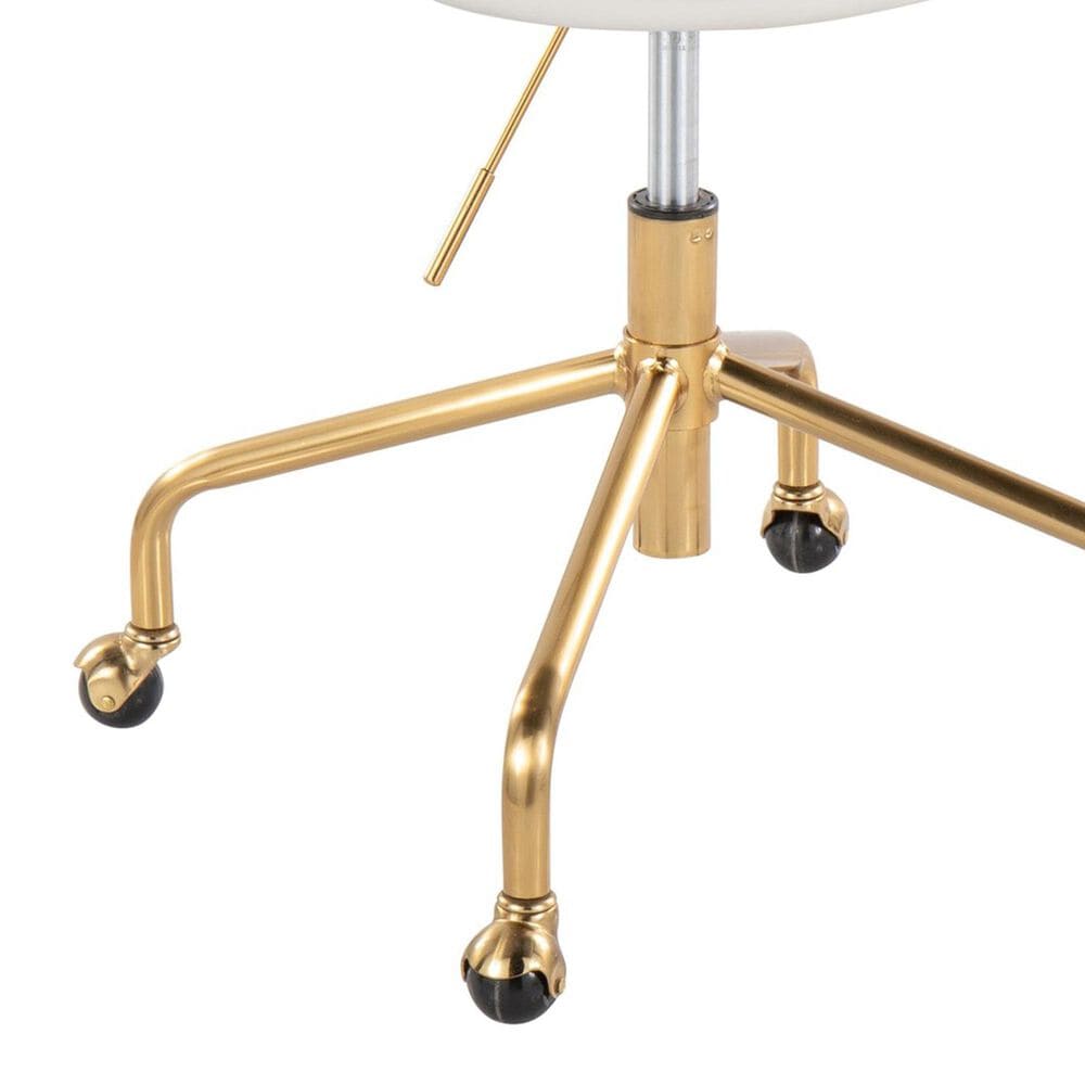 Lumisource Curvo Task Chair with White Cushion in Gold, , large