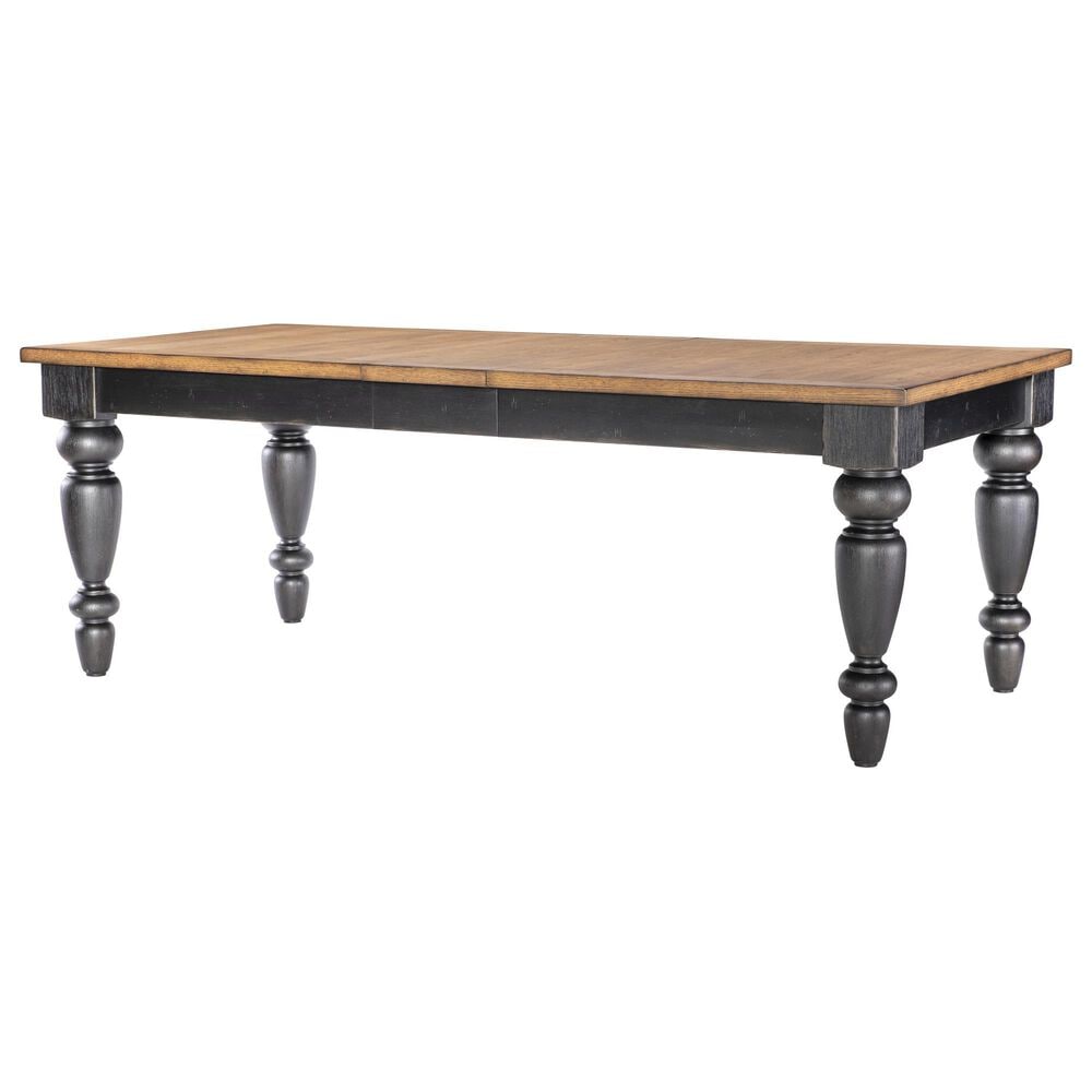 Legacy Classic Vintage Market 7-Piece Rectangular Dining Set in Barnwood Oak and Kettle Black, , large