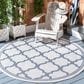Safavieh Bermuda 6"7" Round Ivory and Charcoal Indoor/Outdoor Area Performance Rug, , large