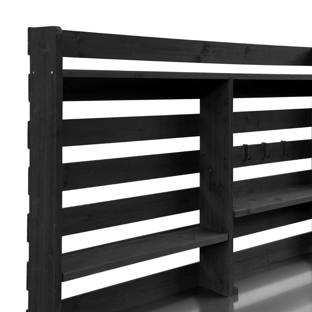 HOMLUX 65" Outdoor Potting Bench Table in Black, , large