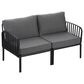 Hearth and Haven 2-Piece Patio Conversation Set with Dark Gray Cushion in Black, , large