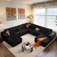 Noviland HOMLUX 5-Piece Mod U-Sectional with Chaise in Black, , large